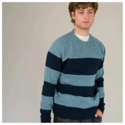 Origin Knitwear Pull Seamless Rayé Laine | Bleu Sale