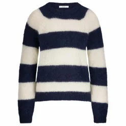 Outlet By Bar Pull Sian Rayé Mohair | Bleu marine