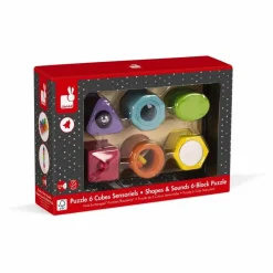 Janod Puzzle 6 cubes sensoriels en bois Multicolore Sale