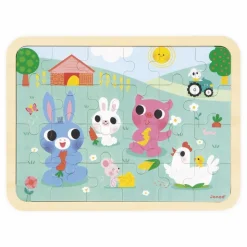 Janod Puzzle à la ferme - 24 pièces Vert Hot