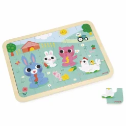 Janod Puzzle à la ferme - 24 pièces Vert Hot