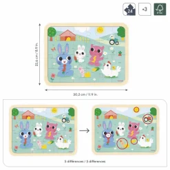 Janod Puzzle à la ferme - 24 pièces Vert Hot