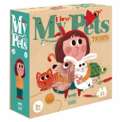 Londji Puzzles|Jeux Éducatifs|Puzzle animaux I love my pets