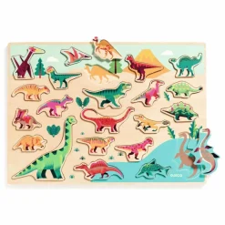 Djeco Puzzle en bois Dino Multicolore