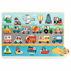 Online Djeco Puzzle en bois Vroum Multicolore