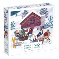 Janod Puzzles|Jeux Éducatifs|Puzzle Hiver à la montagne - 500 pièces