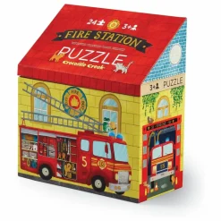 Crocodile Creek Puzzle La Station de Pompiers - 24 pièces Multicolore