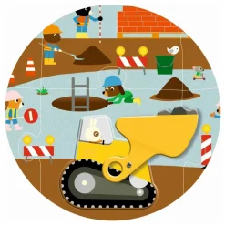 Djeco Puzzles|Jeux Éducatifs|Puzzle Le chantier - 17 pièces