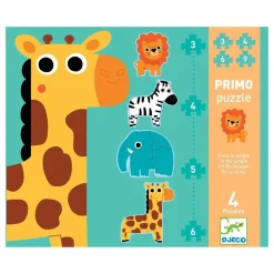 Discount Djeco Puzzle Primo dans la jungle Multicolore