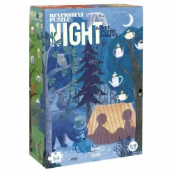 Sale Londji Puzzle recto-verso Jour et nuit dans la forêt Multicolore