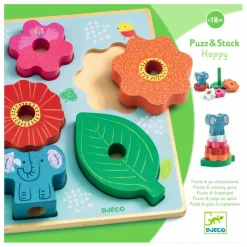 Djeco Puzzle relief Stack Happy Multicolore Best