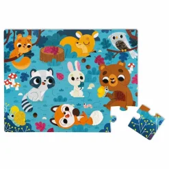 Janod Puzzles|Jeux Éducatifs|Puzzle tactile Les Animaux de la Forêt - 20 pièces
