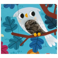 Janod Puzzles|Jeux Éducatifs|Puzzle tactile Les Animaux de la Forêt - 20 pièces