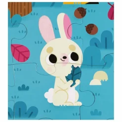 Janod Puzzles|Jeux Éducatifs|Puzzle tactile Les Animaux de la Forêt - 20 pièces