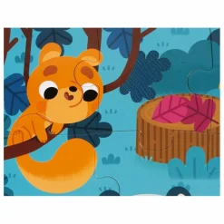 Janod Puzzles|Jeux Éducatifs|Puzzle tactile Les Animaux de la Forêt - 20 pièces