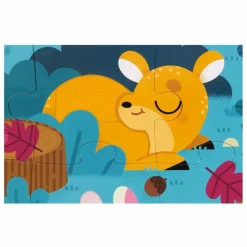 Janod Puzzles|Jeux Éducatifs|Puzzle tactile Les Animaux de la Forêt - 20 pièces