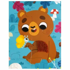 Janod Puzzles|Jeux Éducatifs|Puzzle tactile Les Animaux de la Forêt - 20 pièces
