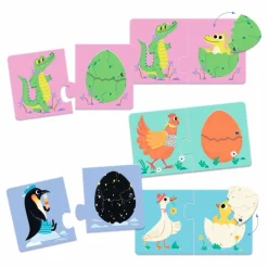 Djeco Puzzles|Jeux Éducatifs|Puzzles duo-trio Oeufsrigolos