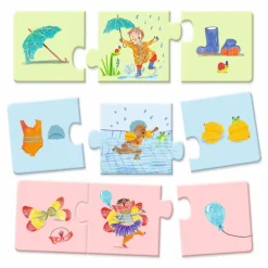Djeco Puzzles duo-trio Quotidien Multicolore Discount