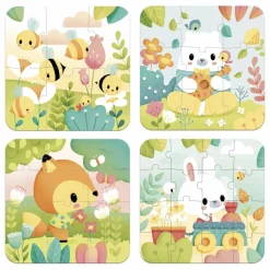 Discount Janod Puzzles évolutifs Pure - 4 puzzles Multicolore