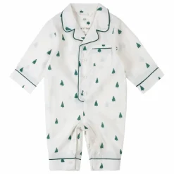 Petit Lem Pyjama 1 Pièce Sapins Popeline Fibres Recyclées | Blanc