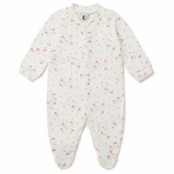 Sleepy Doe Pyjama avec pieds Fleuri Coton Bio | Blanc New