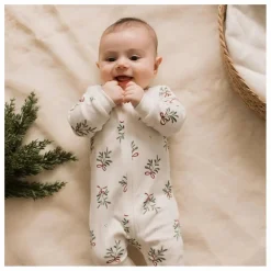 Hot Petit Lem Pyjama Avec Pieds Gui Coton Bio | Blanc
