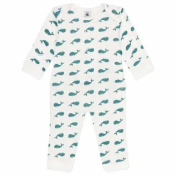 Petit Bateau Pyjama Bobi Coton Bio | Blanc Clearance