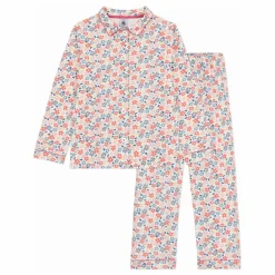 Enfant Petit Bateau Nuit, Sous-Vêtements|Pyjama Chemise et Pantalon Fleuris Coton Bio |