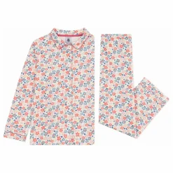 Enfant Petit Bateau Nuit, Sous-Vêtements|Pyjama Chemise et Pantalon Fleuris Coton Bio |