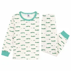Petit Bateau Pyjama Crocodiles Coton Bio | Ecru New