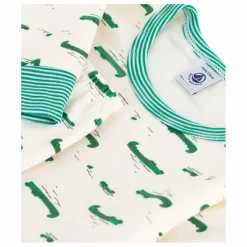 Petit Bateau Pyjama Crocodiles Coton Bio | Ecru New