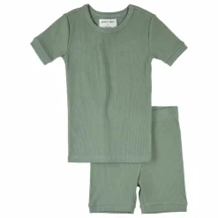Clearance Petit Lem Pyjama Côtelé Coton Bio | Vert