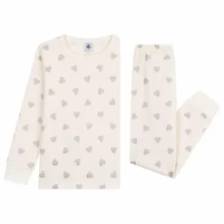 Enfant Petit Bateau Nuit, Sous-Vêtements|Pyjama Cœurs Pailletés Coton Bio |