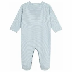 Petit Bateau Pyjama Dors Bien Rayé Logo Coton Bio | Bleu Best