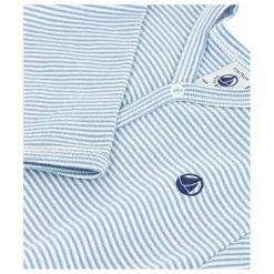 Petit Bateau Pyjama Dors Bien Rayé Logo Coton Bio | Bleu Best