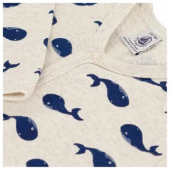 Petit Bateau Pyjama Dors Bien Sans Pieds Baleines Coton Bio | Beige chiné Discount