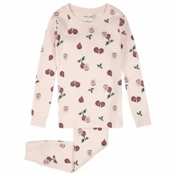 Outlet Petit Lem Pyjama Figues Coton Bio | Rose pâle