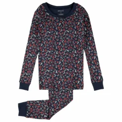 Petit Lem Pyjama Fleuri Coton Bio | Bleu marine Online