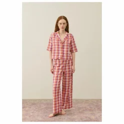 Louise Misha Pyjama Louka Carreaux Coton Bio - Collection Femme | Rose Best