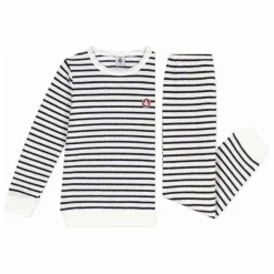 Enfant Petit Bateau Nuit, Sous-Vêtements|Nuit, Sous-Vêtements|Pyjama Marinière Eponge Modal |