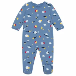 Outlet Petit Bateau Pyjama Molleton Espace | Bleu