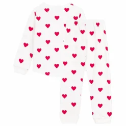 Petit Bateau Pyjama Molletonné Cœurs | Ecru Clearance
