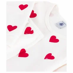 Petit Bateau Pyjama Molletonné Cœurs | Ecru Clearance
