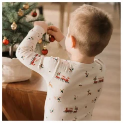 Enfant Petit Lem Nuit, Sous-Vêtements|Nuit, Sous-Vêtements|Pyjama Noël Coton Bio |