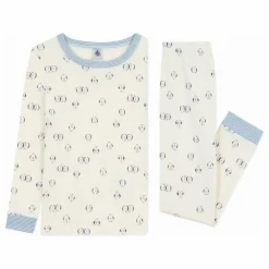 Petit Bateau Pyjama Oiseaux Col Rayé Coton Bio | Ecru Online