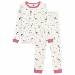 Enfant Petit Bateau Pyjama Paris Col Rayé Coton Bio |
