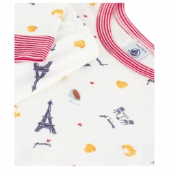 Enfant Petit Bateau Pyjama Paris Col Rayé Coton Bio |