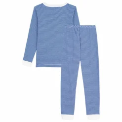 Enfant Petit Bateau Pyjama Rayé Bords Contrastés Coton Bio |