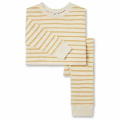 Sleepy Doe Pyjama Rayé Coton Bio | Jaune Outlet